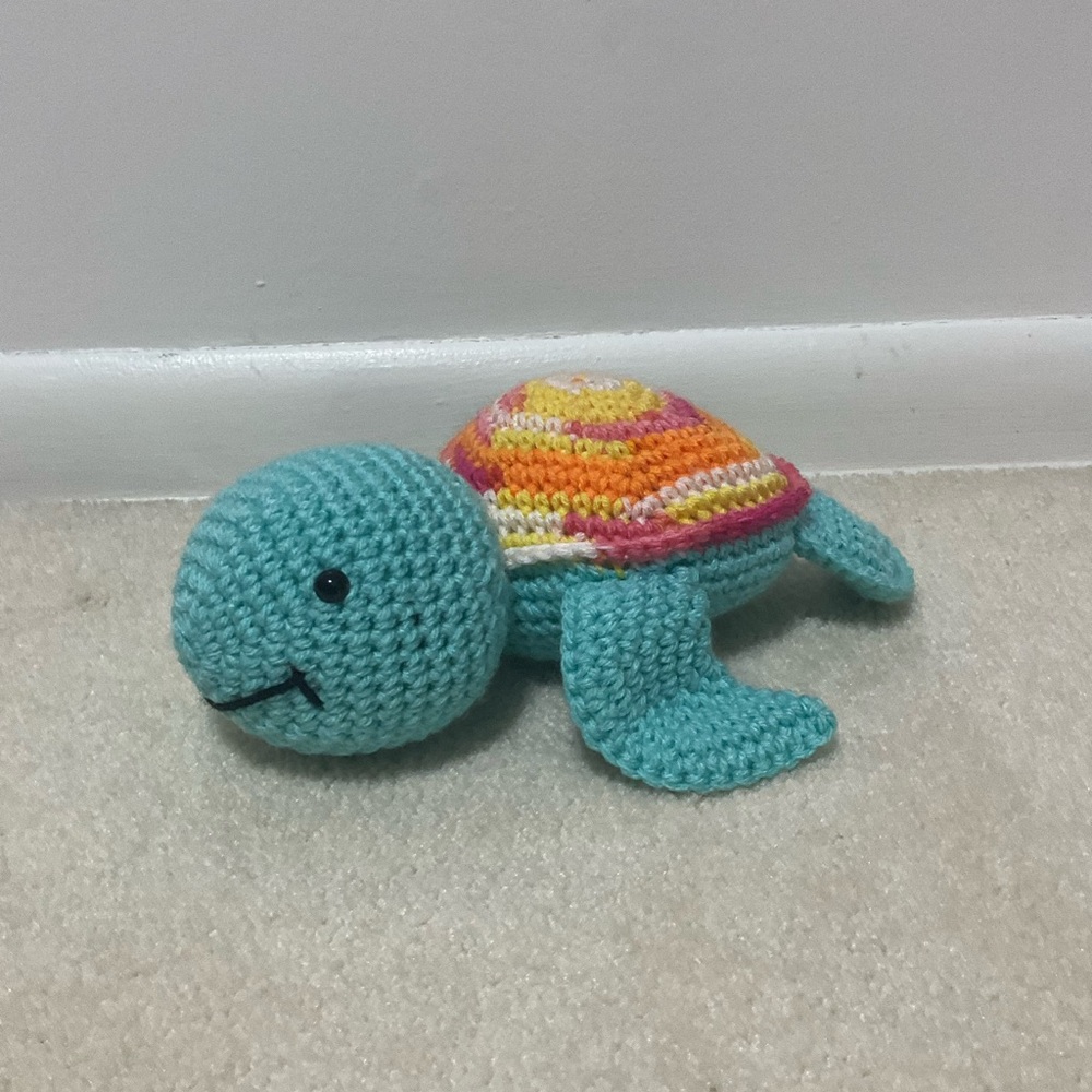 Colorful Crochet Turtle Plush